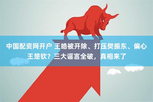 中国配资网开户 王皓被开除、打压樊振东、偏心王楚钦？三大谣言全破，真相来了